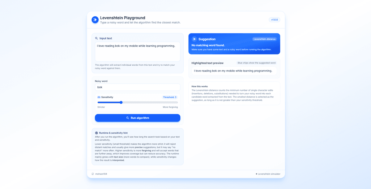 Levenshtein Playground